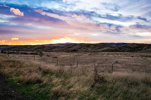 On a quiet highway outside of Omak, Washington, the sky gave me quite a show as the sun went down for the day.